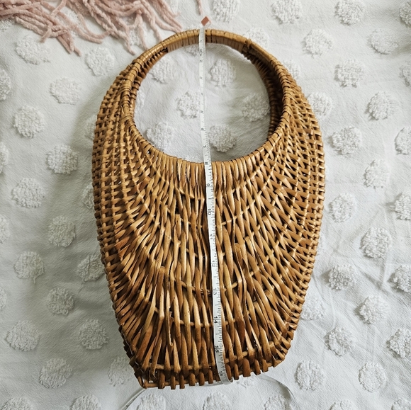 Gondola basket 1960's French Harvest basket Wicker Vintage - Picture 6 of 7